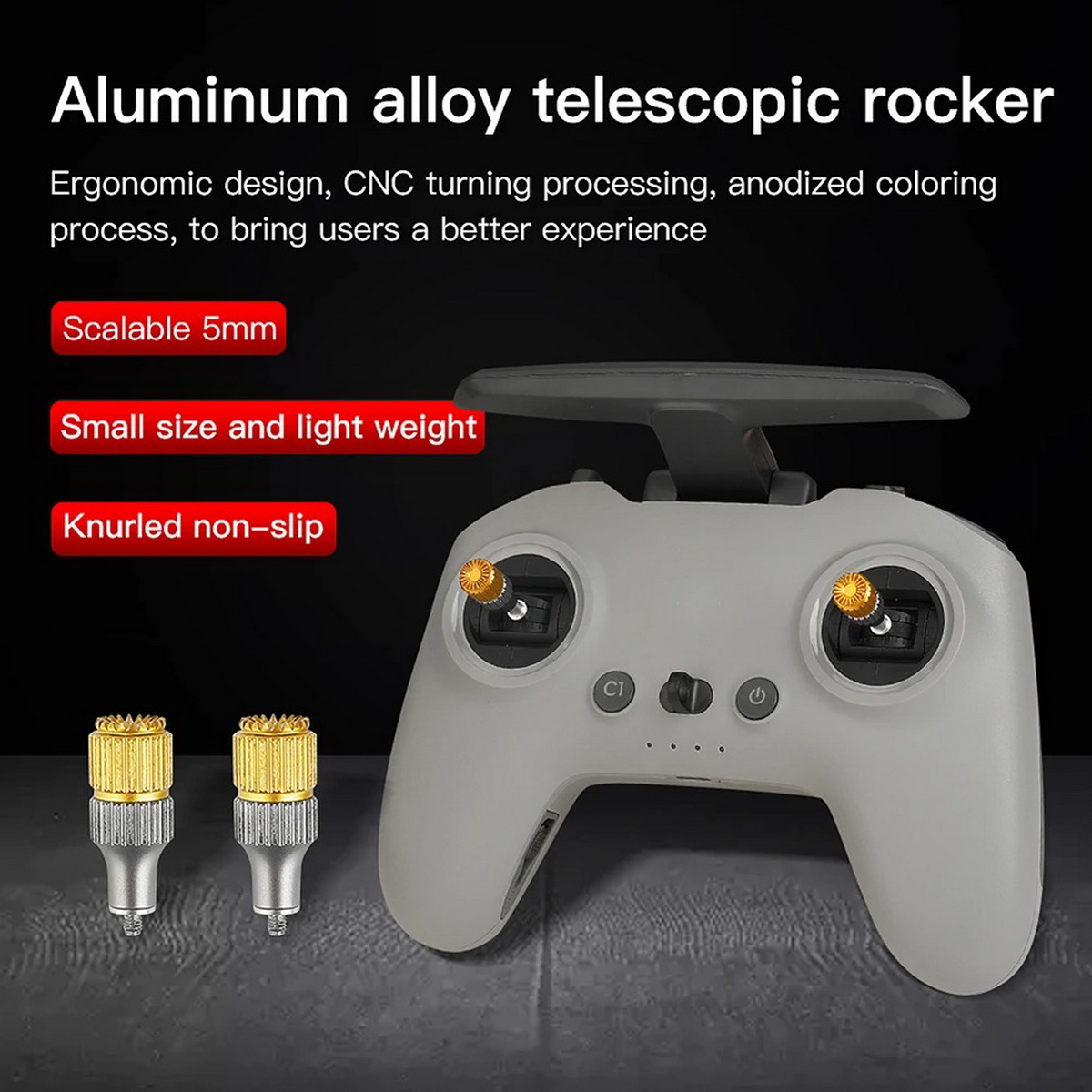 Drone Control Stick - 2 個 FPV リモートコントローラーラジオジンバルスティックエンドジョイスティックレバーロッカーキャップ滑り止め RadioMaster ポケット用