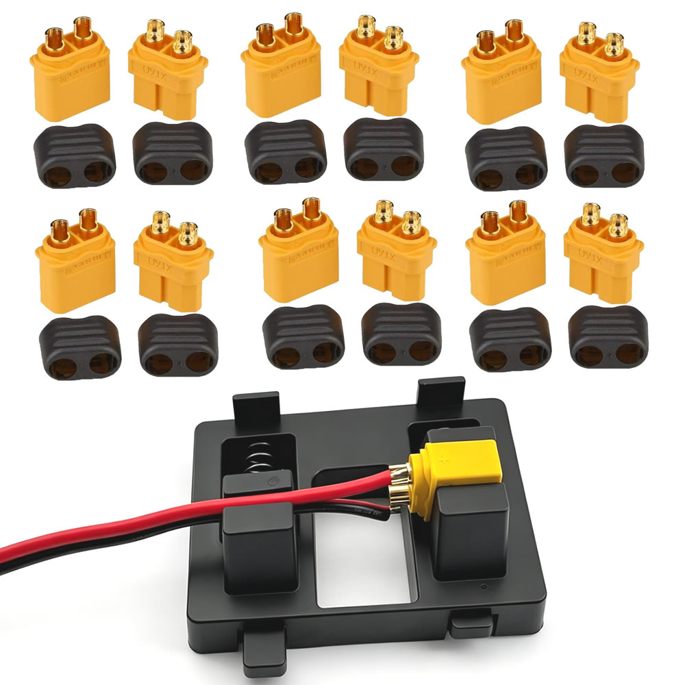 XT60コネクタプラグ（シースハウジング付き）メス/オス X - Drone Battery Adapter のレビューと価格